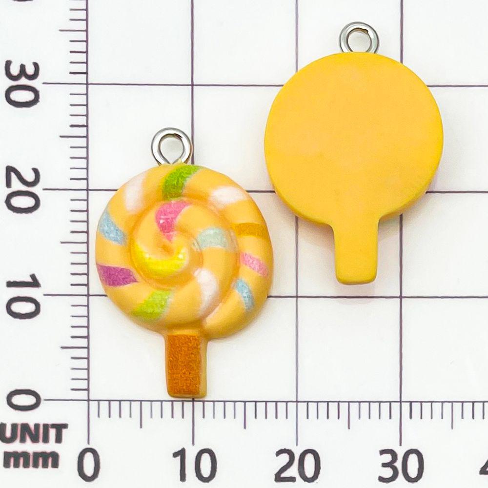 12-Color Resin Cartoon Lollipop Charms for DIY Jewelry