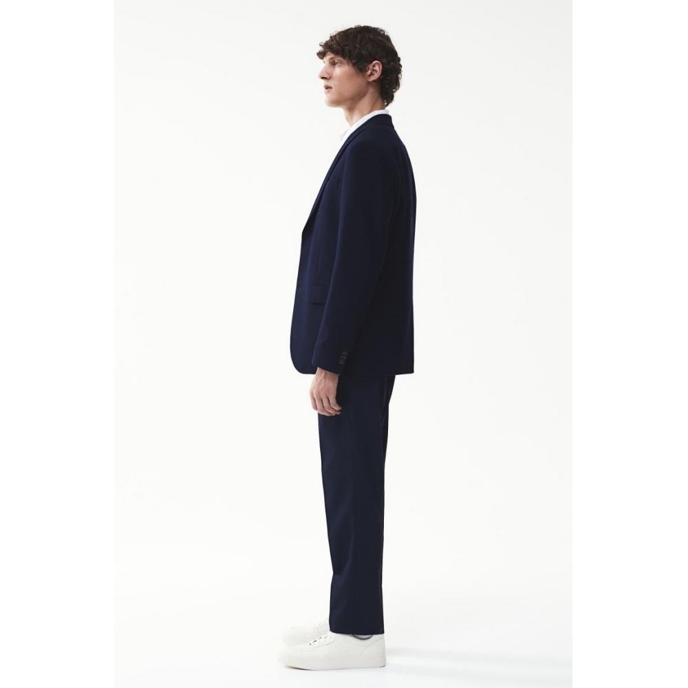 H M Regular Fit Suit Pants Navy Blue