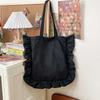 Vintage Dámské Tote Tašky Francouzský Styl Volánky Elegantní Sac A Main Femme Velká Kapacita Lehká Tenká Ramenní Bolso Mujer Kabelky
