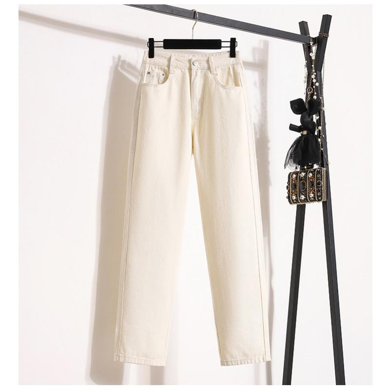 

DIMANAF 2024, джинсы больших размеров, длинные брюки, женские эластичные свободные однотонные хлопковые свободные повседневные базовые черные, белые брюки, брюки 5XL 4XL бежевый