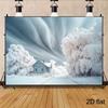 2D Winter Snow Cabin Backdrop Christmas Party Photography Background