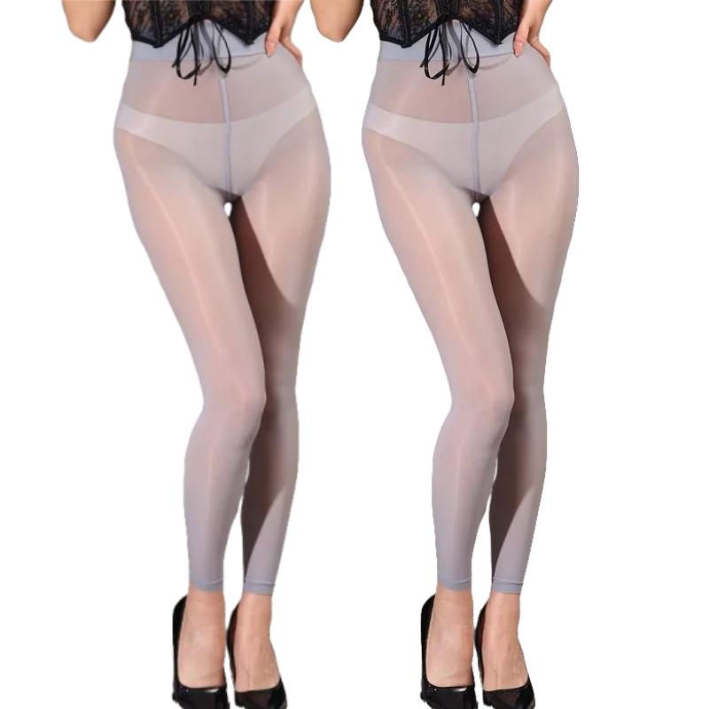 2 pairs High density Pantyhose for Women Control Top Rip Resistant Tights 8D Sheer High Waist Footless Stockings Shiny