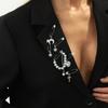 SHIXIN 6 Pcs/Set Trendy Imitation Pearl Brooches for Women Sun Moon Love Heart Cross Pendant Brooch Pins Clothes DIY Accessory