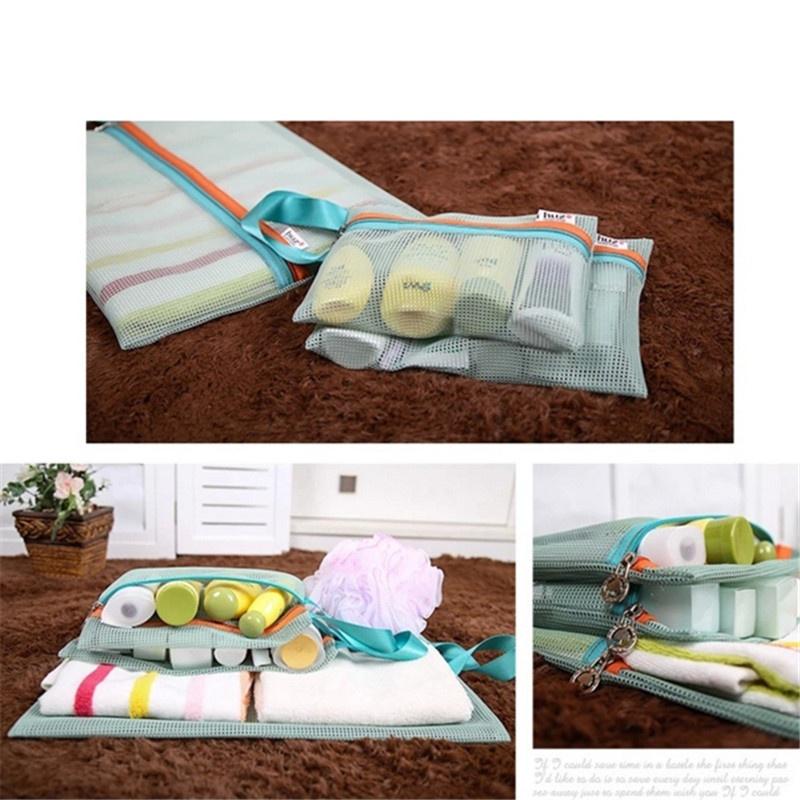 4pcs/set Travel Storage Organizer Bag Holiday Case Toiletry Clothes Mesh Storage Bag
