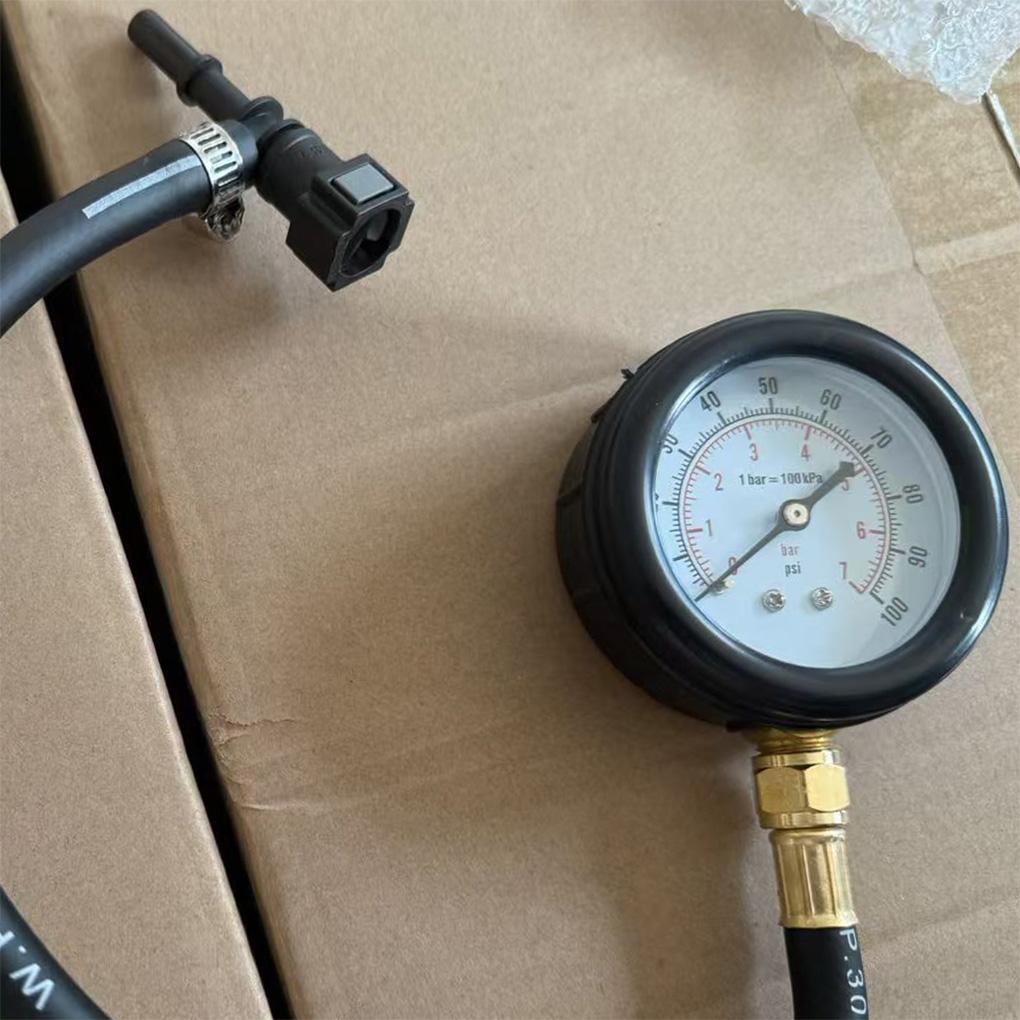 Fuel Pressure Test Kit Fuel Pressure Gauge - 0-100PSI Fuel Injection Pump Pressure Tester Gauge Kit for Car, Motorcycle, Truck