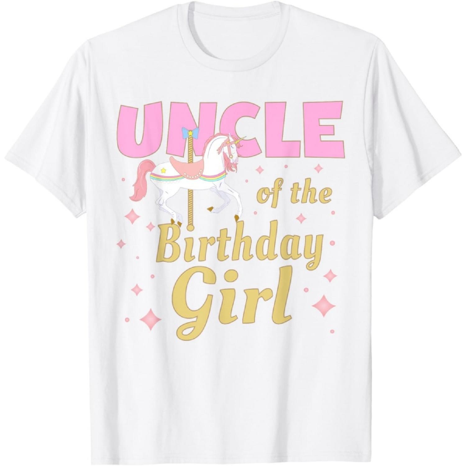 

Uncle Carousel Party 1st First Birthday Girl Family Matching T-Shirt XXXXXL білий