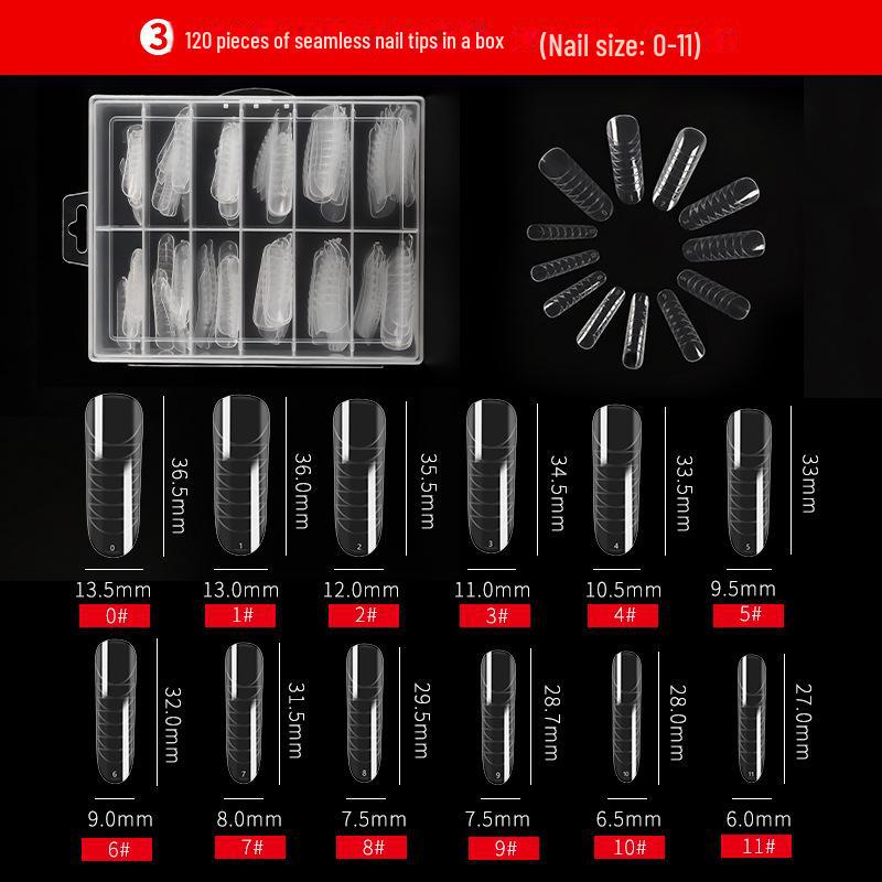 120-Piece Reusable Nail Extension Kit: Glue, Mold & Crystal Nail Pieces
