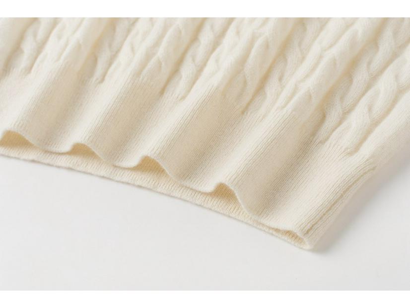 100% Pure Cashmere Cable Knit Long-Sleeve Sweater - Women's Autumn Wear