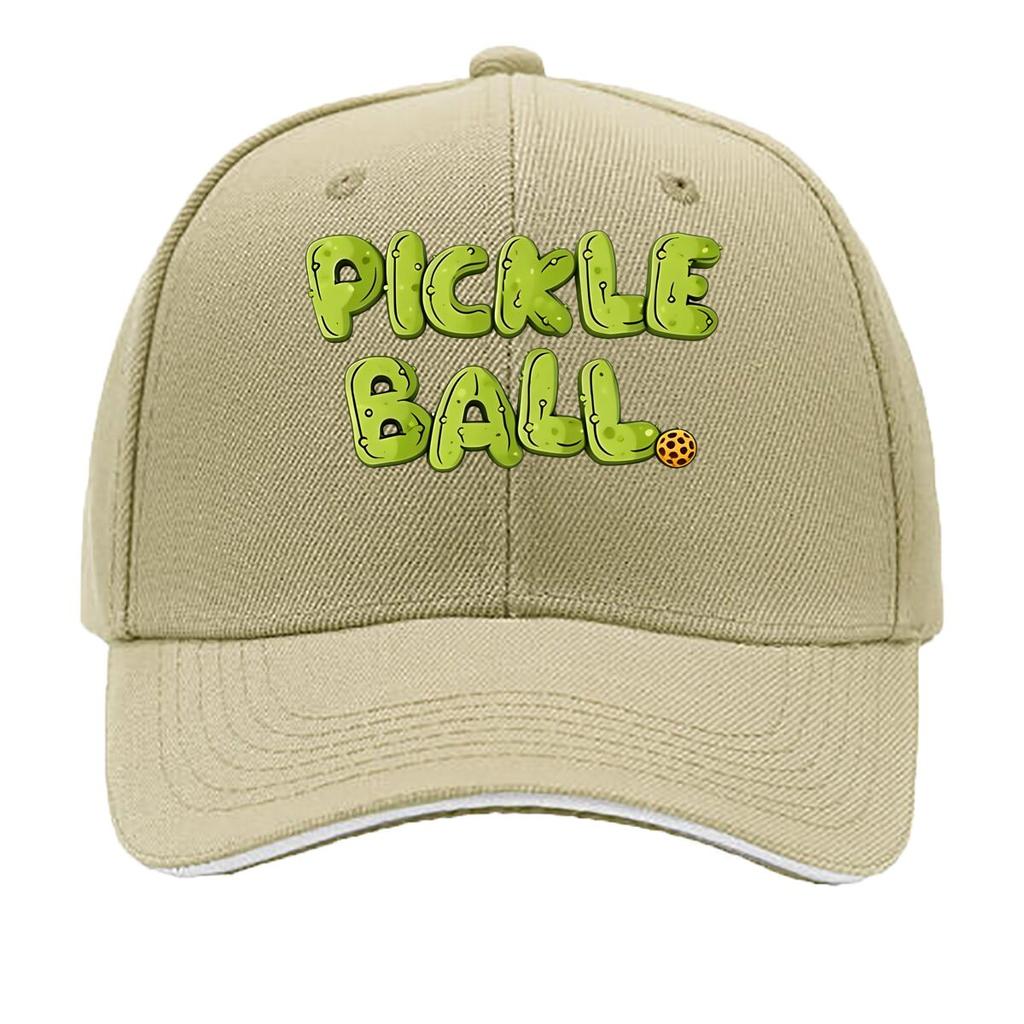 Pickleball Logo Adjustable Lightweight Urban Style Snapback with Green Orange Outdoor Sport Sandwich Baseball Cap