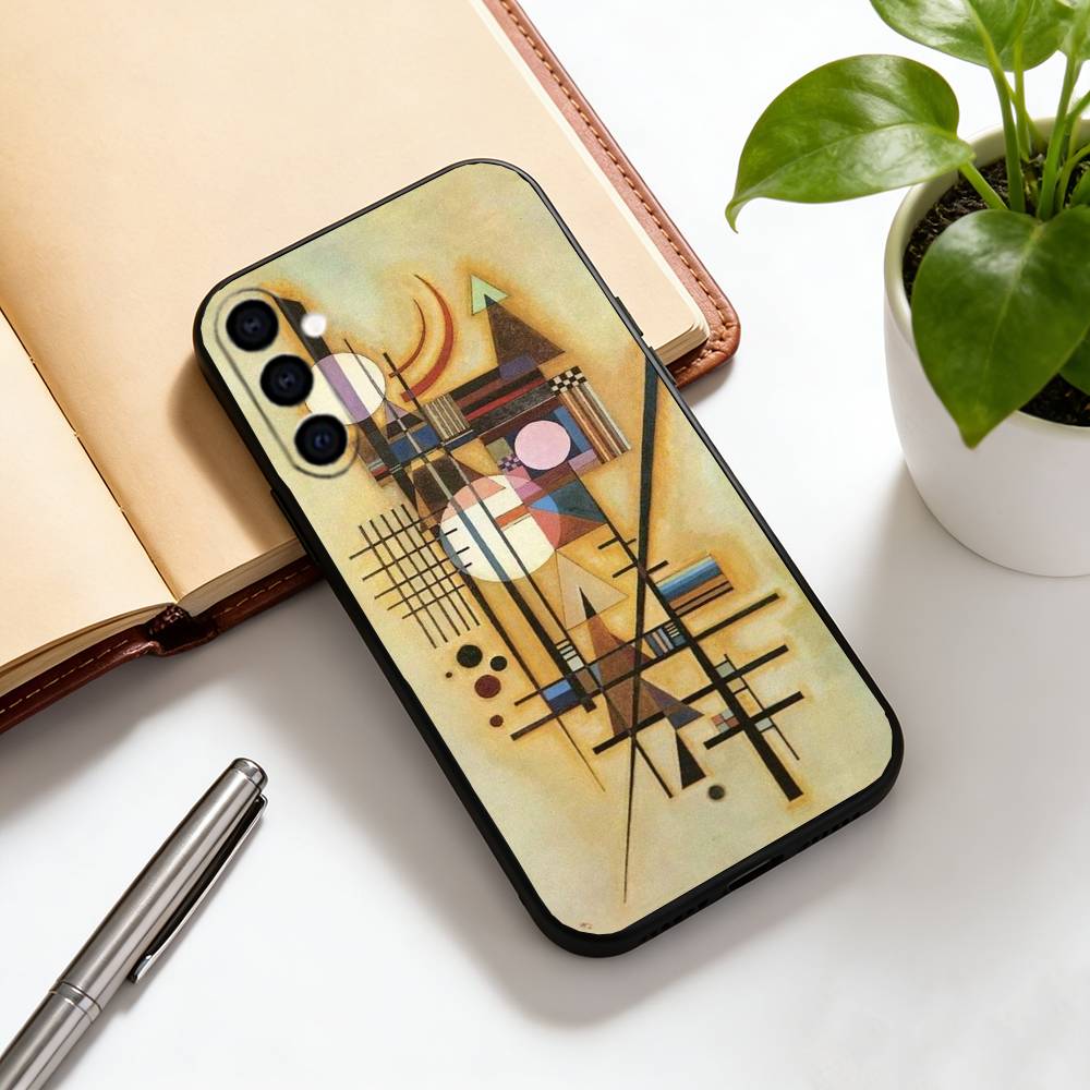 

Art Wassily Kandinsky Phone Case For Samsung Galaxy A73,A72,A71,A70,A53,A52,A51,Soft Silicone Black Cover Samsung a20s