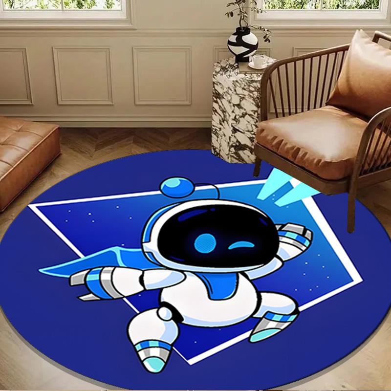Space Adventure Astro Bot Round mat, Anti-slip Circle Carpet Chair rug For livingroom,Bedroom, doormat home decor Gift Christmas Gifts