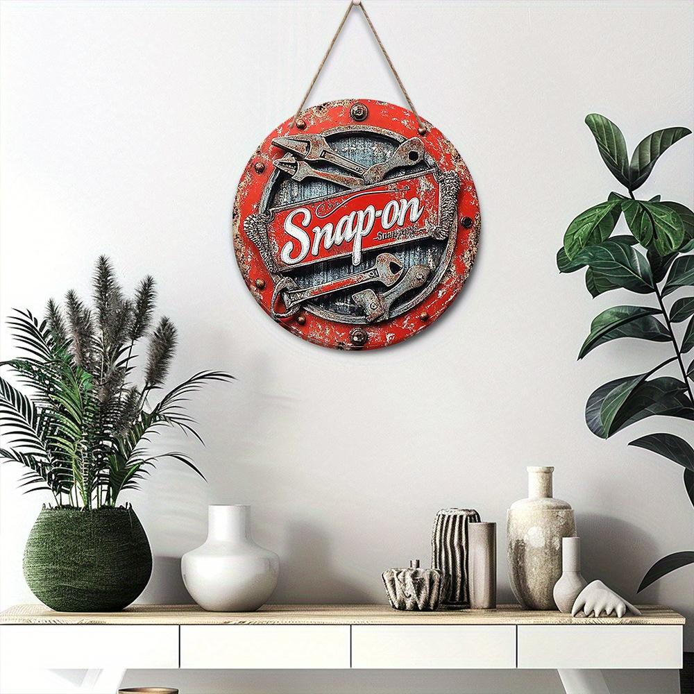 2D Flat 20cm American Bar Decoration Sign Wooden Round Logo Welcome Door Sign Hardware Store Window Pendant Decoration Wood Crafted Art for Door Room