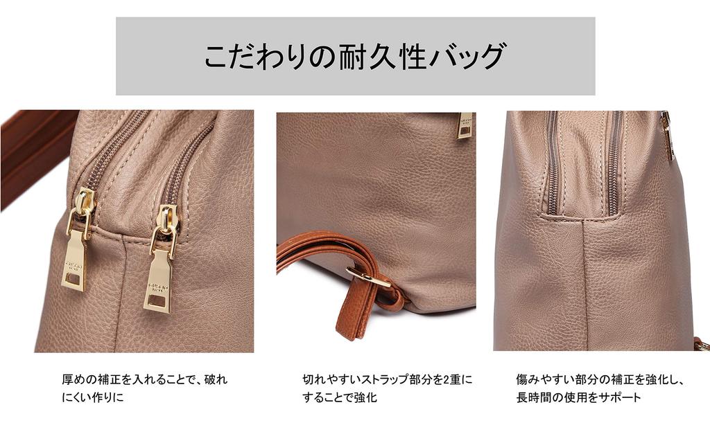 3way Rucksack Lightweight Shoulder Bag Handbag Backpack Leather Adult Commuting Backpack 120406 [Guscio Basic] Women's (Taupe)