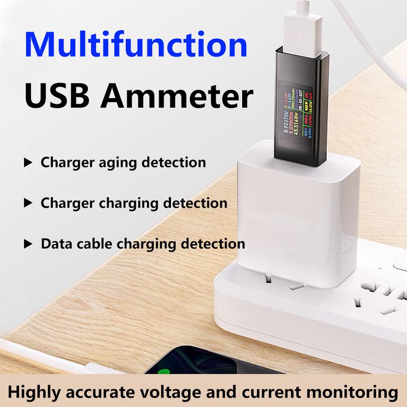 KWS-MX23 USB-Tester High Definition 1,06 Zoll IPS-Display Spannung Strom Leistungsmesser Voltmeter Amperemeter DC 4-30V 0-8A