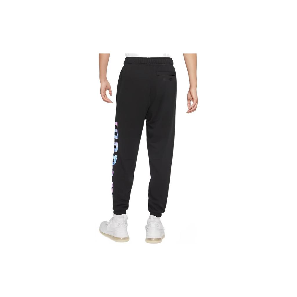 Jordan Colorful Print Logo Joggers Knit Sweatpants Men Bottoms Black DX6300-010