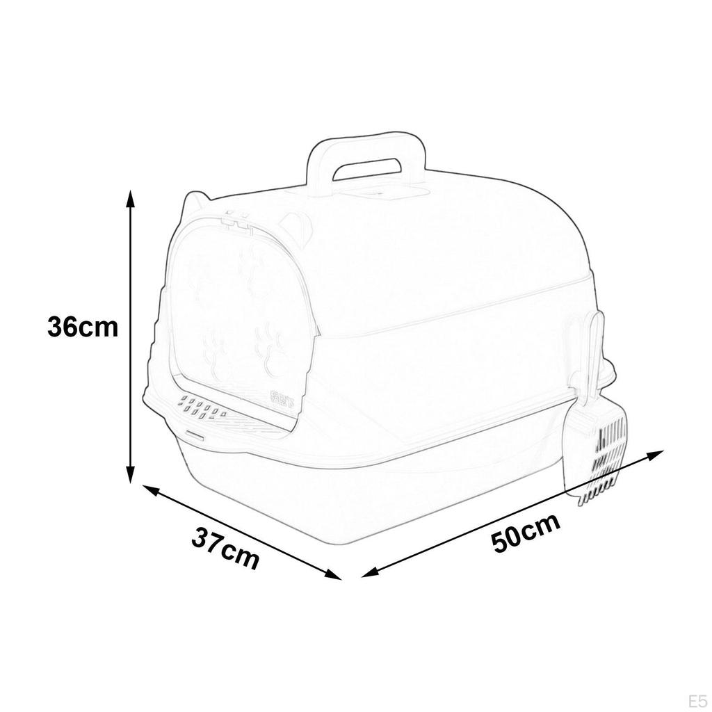 Cat Litter Box with Lid Enclosed and Covered Toilet Anti Splashing Easy to Clean Kitten Potty