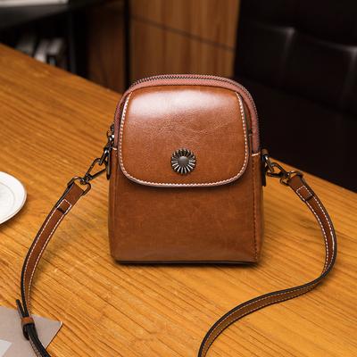 Spring and Summer Crossbody Bag for Women Versatile Vertical Multi Layer Shoulder Bag Retro Small Bag Fashionable High End Mobile Phone Bag