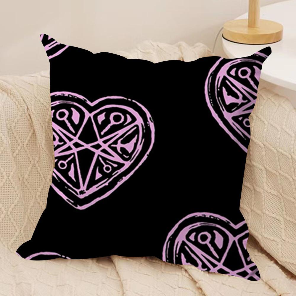 B-Bring Me the H-Horizon Cushion Cover Soft Plush Fabric Double-Sided Printed Sofa Cushion Cover for All Seasons Home Decor Gift