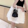 Adorable Korean Style Princess Pearl Handbag For Girls With Charming Chain Strap