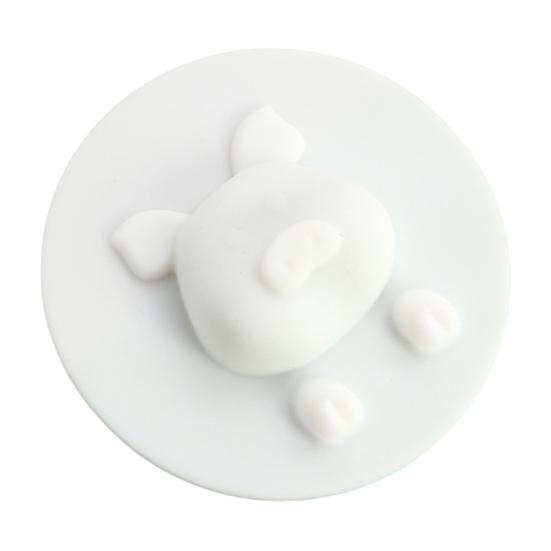 Piggy Silicone Cup Lid Heat Resistant Non-Slip Mug Cover Microwave Safe Cute Pig Cup Cover for Coffee Tea Hot Drinks