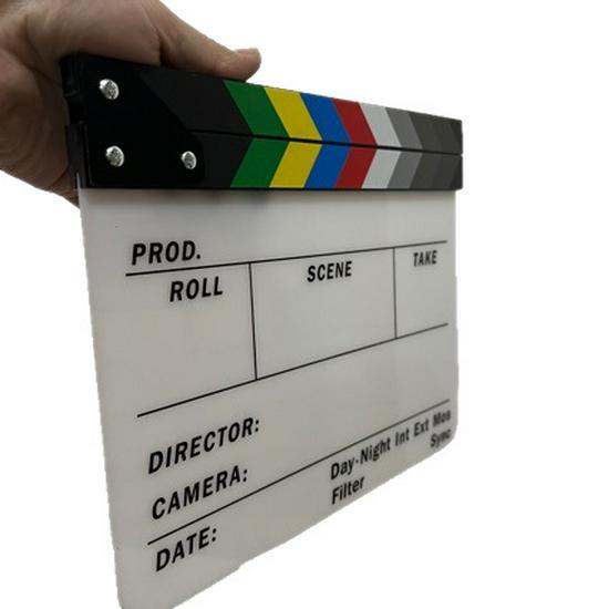 Acrylic Colored Movie Clapperboard Scene Marker - English Photography Prop