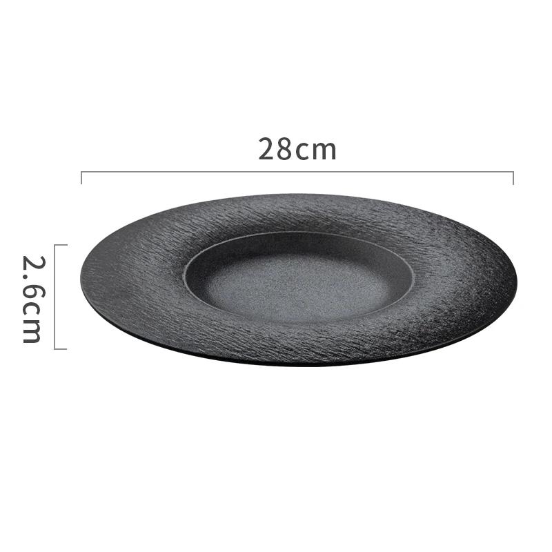 Matte Stone Pattern Plate Ceramic Shallow Plate Sushi Dish Dessert Dish Steak Plates Salad Plate Artistic Conception Tableware
