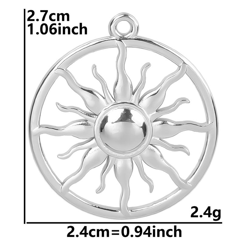 6pcs/Lot Metal Sun Pendant Sunset Sunshine Stainless Steel Charms For Jewelry Making Supplies Fashion Charm DIY Earring Necklace