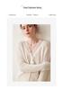 Lace Trim V-Neck Cashmere Cardigan for Women - Short Knitted Wool Sweater Coat with Long Sleeves for Autumn/Winter 2024