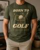 Born to Golf Forced to Work Shirt, Funny Golfer Tee, Course Player Gift, Weekend Tournament Outfit, Retro Sports Graphic Apparel for Men Art