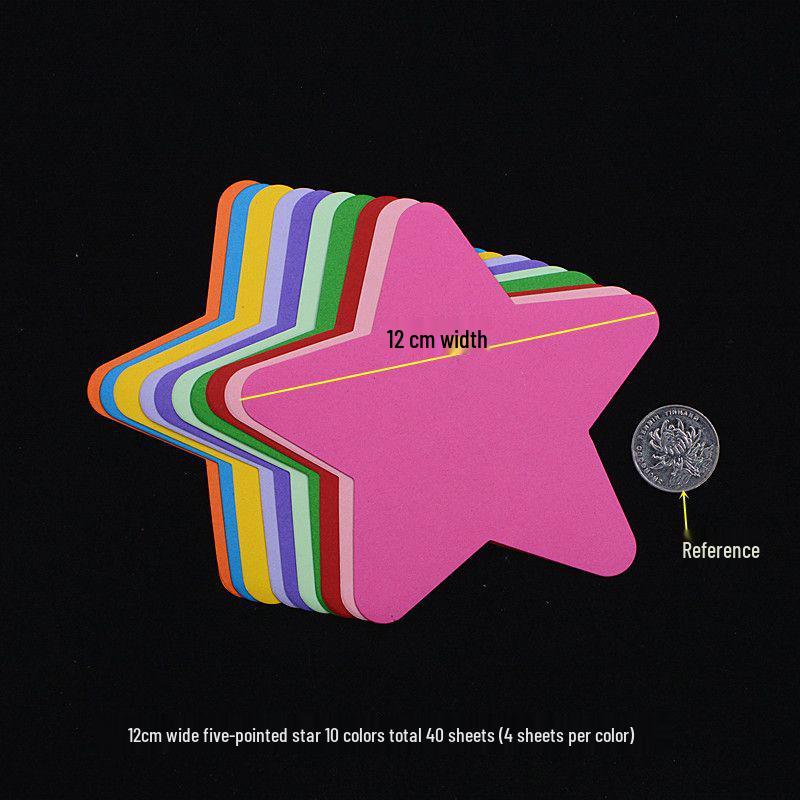 Carton colorat gros: Forme de Inimă, Stea, Floare de Prun și Rotunde pentru Origami și Meșteșuguri pentru Copii