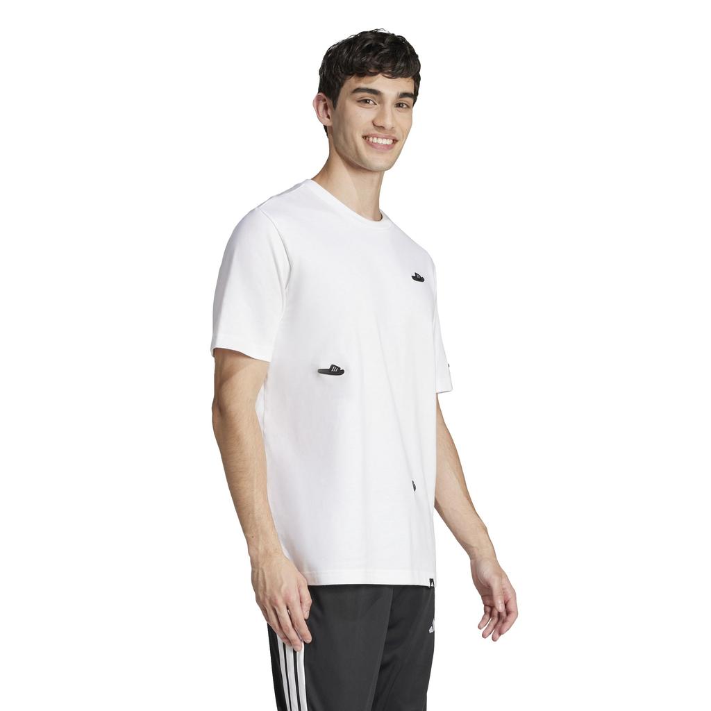 Adidas KPJ76 Short Sleeve Sandal White Size Men's T-Shirt, (JJ3999), J/XL