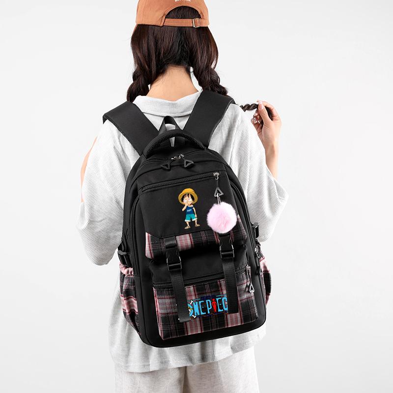 2Pcs/set Anime One Piece Large Capacity Handbag for Teenager Student Children Girl Boy Back To School Washable Versatile Crossbody Shoulder Bag