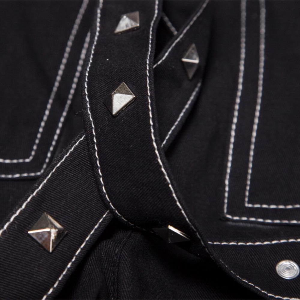 2025 Men's Hip Hop Rock Punk Gothic Pants Cotton Casual Pants Buckle Zip Chain Strap Trousers Men Streetwear Daily Cargo Pants