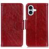 For iPhone 16 Plus Case Nappa Texture Split Leather Wallet Folio Flip Phone Cover