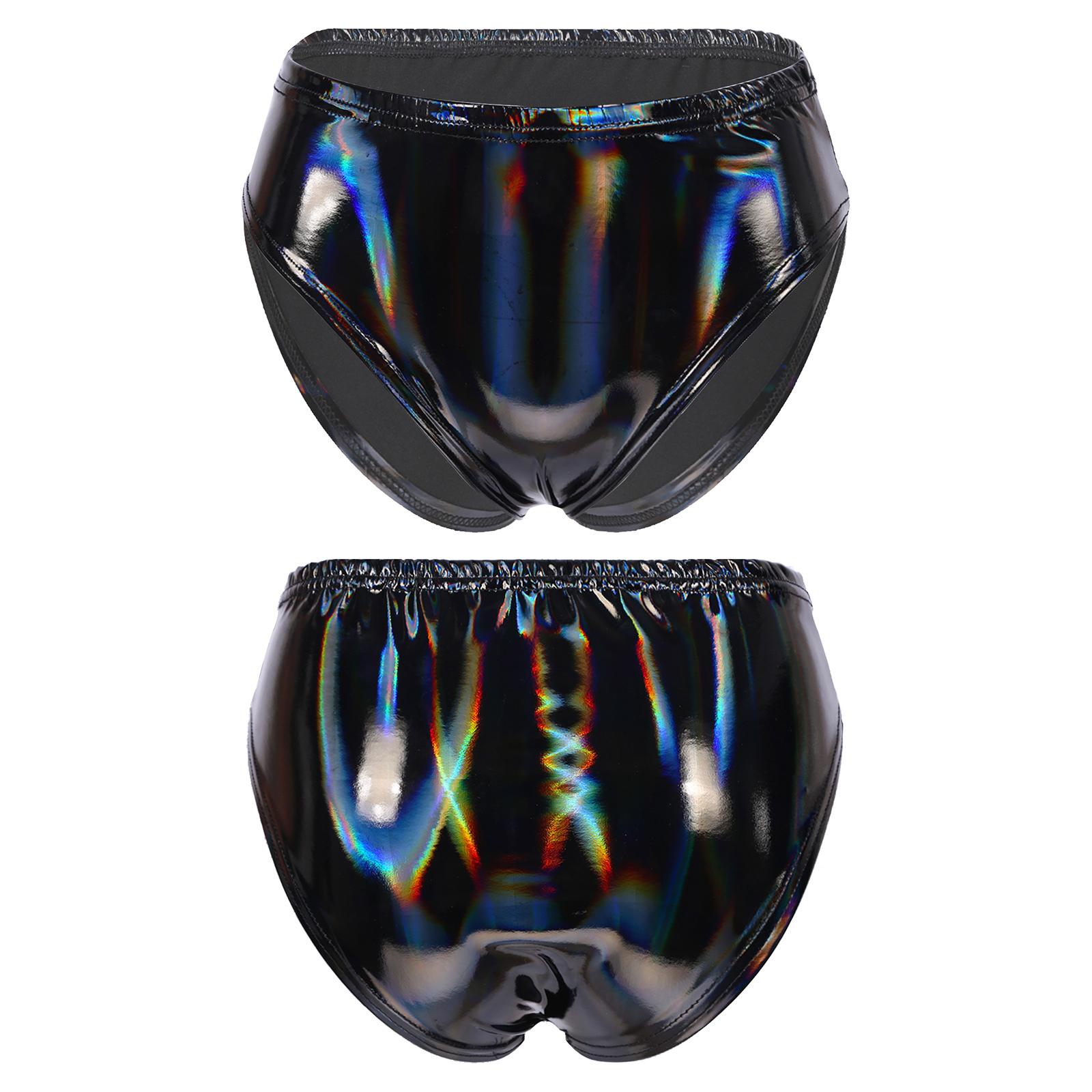 

Женские трусики из лакированной кожи с мокрым эффектом и эластичным поясом, танцевальный фестиваль, Rave Bottoms M черный оливковый