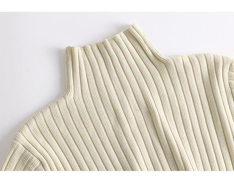 Damen Strickpulloverkleid mit hohem Kragen, mittellang - Herbst/Winter 2025 Kollektion