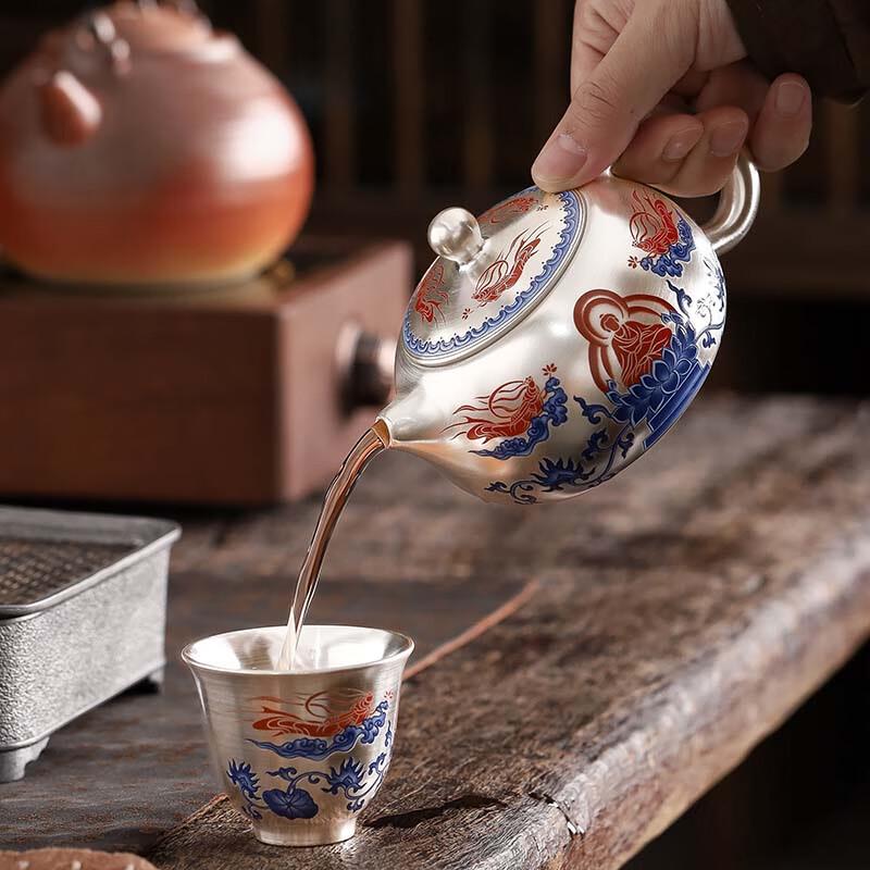 Hao Feng 999 Gilded Silver Dunhuang Tea Set