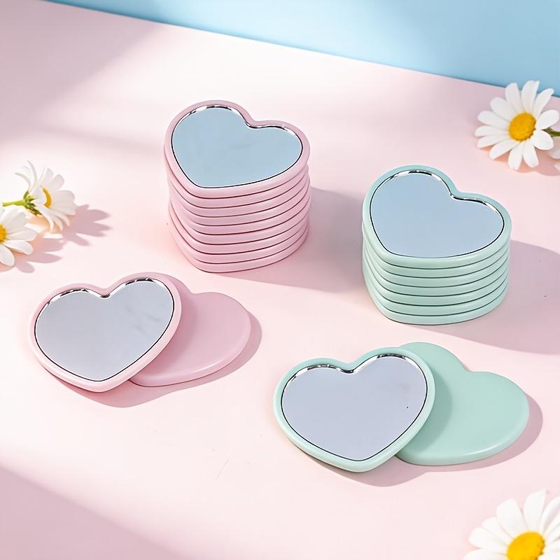 48/96pcs Portable Mirror Wedding Season Sweet Party Favors Heart-Shaped Pocket Glass Makeup Mirrors for Travel Gifts Home Decor