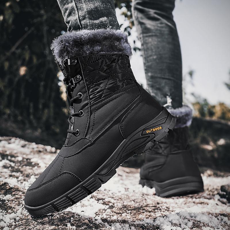 2025 winter new snow boots men's velvet warm thickened cotton high-top men's boots Northeast boots