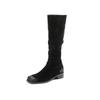 Fashion 2024 New New Cow Suede Retro Women Boots Autumn Winter Slip-On Mid-Calf Boots for Women Square Toe Square Heel Basic Shoes High
