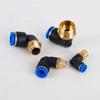 5PCS Pneumatic Air Connector PL 4 6 8 10 12mm Thread 1/8 1/4" 3/8" 1/2" Trachea Elbow Air Hose Fittings Quick Connector
