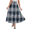 Ladies' Plaid Printed Casual Elastic Waist Drawstring Skirt