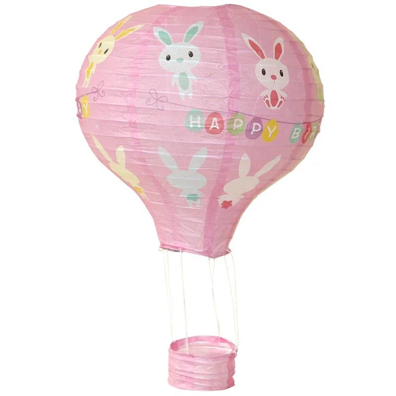 12" 30cm Rainbow Hot Air Balloon Paper Lanterns Ball Lampion Hanging White Wedding Decoration Lampshade Christmas Party Decor