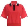 Shop   Women Color Neck BuTTon Half Open Sleeve STring Golf Leisure T shirT Lb W