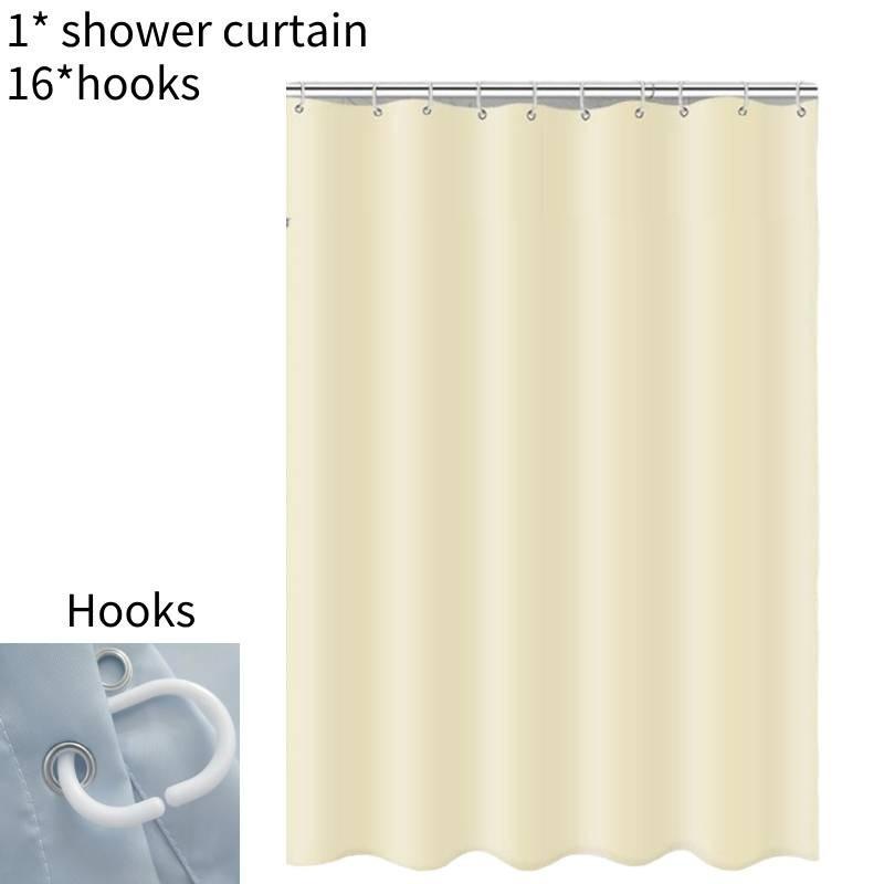 Luxurious Polyester Waterproof Shower Curtain With Hooks In Minimalist Modern Design