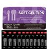 550Piece Medium and Short Soft Gel Nail Tips Medium Apricot/Coffin Head Full Coverage Matte Extension Tool Acrylic Press-On Nail