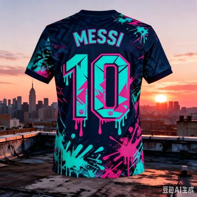 2026 Commemorative 3D Sports Fashion T-Shirt Messi Jersey, Fan Training Jersey, Casual and Comfortable Parent-Child Outfit