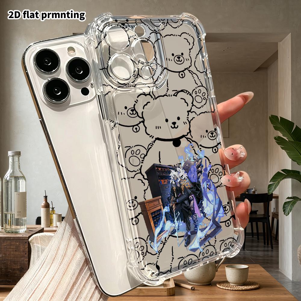 Phone Case: 2D flat suitable for iPhone 18 17 16 15 14 13 Pro, transparent four corner protective case, Noble Demon, Christmas and Halloween gift