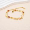 Crystal Heart Bracelet Adjustable Gold Color Stainless Steel Metal Chain Bracelet for Women Men Casual Party Jewelry for Girl