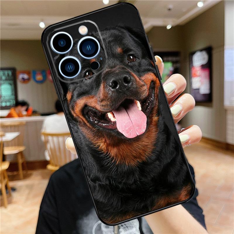 Rottweiler Dog Case For iPhone 17 16 15 14 13 12 11 Pro Max Mini Plus 16e 17 Air Bumper Cover Accessories
